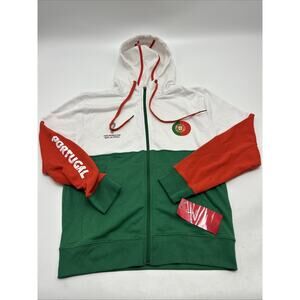 2022 WORLD CUP PORTUGAL CONTRAST GREEN HOODIE - MEN'S MEDIUM NEW